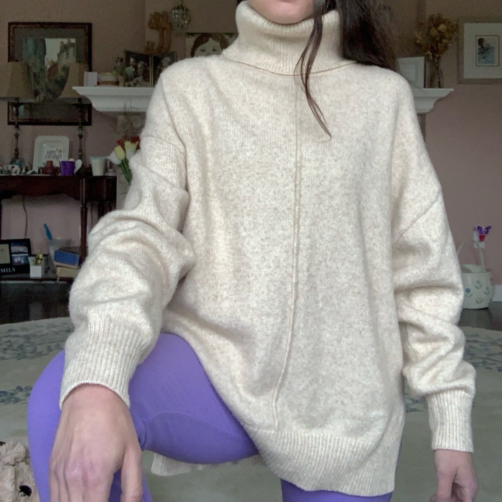 H&M Oversized Wool Blend Turtleneck Sweater